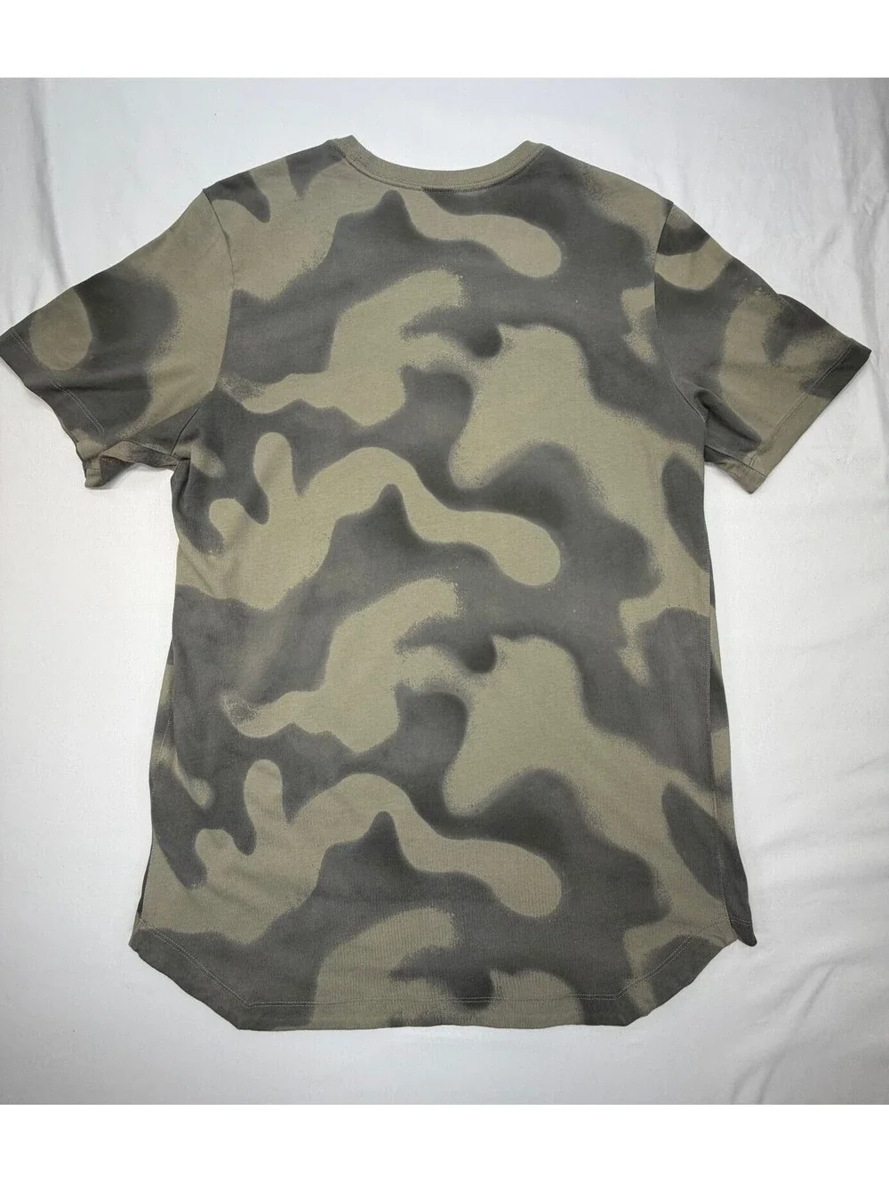 Jordan Men's T-Shirt Camouflage Short Sleeve Crew Neck Cotton Size Large Green